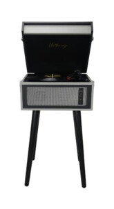 Platine vinyle rétro bluetooth Cottage gris clair avec 4 pieds amovible