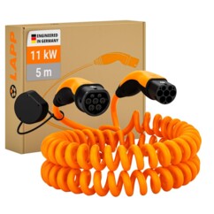 Câble de recharge Type 2 spiralé 11 kW 20 A 5 m