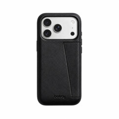 Coque en cuir avec porte-cartes pour iPhone 18 Pro - Noire
