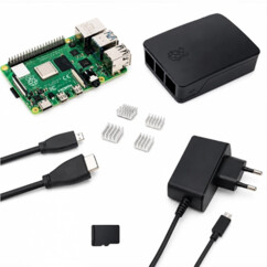 Kit starter Raspberry Pi 4 3 Go avec alimentation et boîtier