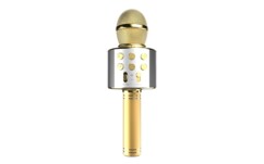 Microphone karaoké sans fil et enceinte bluetooth - Or
