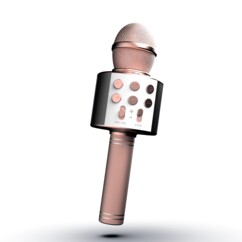 Microphone karaoké sans fil et enceinte bluetooth - Rose