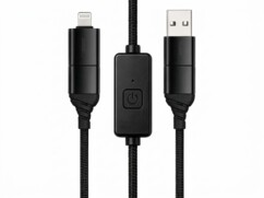 Câble avec interrupteur de blocage entre connecteur Lightning et USB-A gravés Callstel