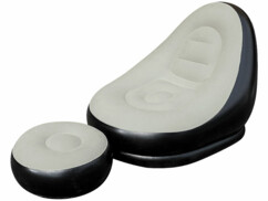 Fauteuil gonflable avec repose-pied et porte-gobelet