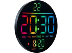 Horloge murale numérique télécommandée Ø 25,6 cm