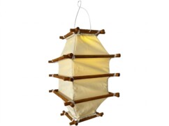 Lanterne de jardin solaire en bois et tissu