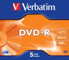 DVD-R Verbatim 4,7 Go (x5)