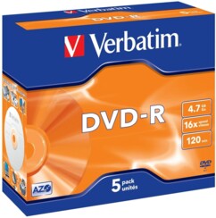 DVD-R Verbatim 4,7 Go (x5)