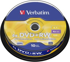 DVD+RW Verbatim Spindle 4,7 Go (x10)