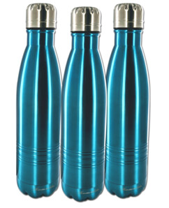 Lot de 3 bouteilles isothermes en inox - Moyenne 0,5 L