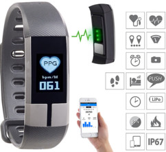 Bracelet fitness avec bluetooth et fonctions tensiomètre FBT-105
