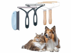 2 rasoirs anti-bouloches avec 2 brosses anti-poils d'animaux et peigne anti-peluches