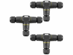 3 connecteurs électriques étanches 3 voies pour câble Ø 3 à 12 mm