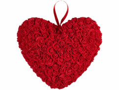 coeur 32 cm en roses artificielles à suspendre