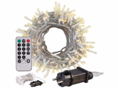 Guirlande 200 LED blanc chaud télécommandée – 20 m
