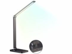 Lampe de bureau rechargeable LED avec zoom sur les prises