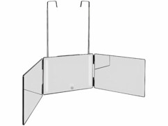 Miroir triptyque avec éclairage LED et crochets télescopiques