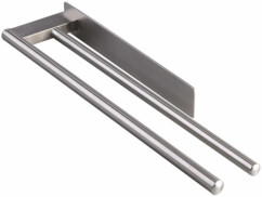 Porte-serviette adhésif double 39 cm - coloris argenté