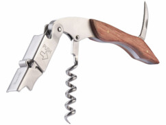 Tire-bouchon de sommelier avec manche en bois et décapsuleur