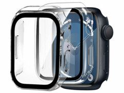 2 coques protection d’écran en verre trempé pour Apple Watch Series 7/8 41 mm