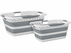 2 paniers à linge pliables 28 et 40 L