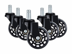 5 roulettes simples Ø 63 mm pour chaise de bureau