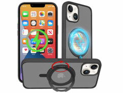 Coque antichoc pour iPhone 15 Plus compatible MagSafe avec support 360°