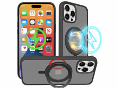 Coque antichoc pour iPhone 15 Pro Max compatible MagSafe avec support 360°
