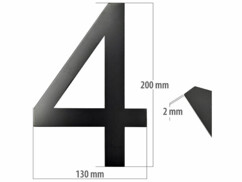 Numéro de façade en métal "4"