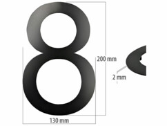 Numéro de maison en métal "8"