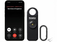 Porte-clés alarme d'autodéfense 130 dB avec lampe de poche - coloris noir