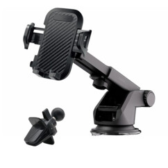 Support smartphone bras extensible pour grille d'aération et ventouse