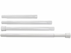 Tringle télescopique 72-145 cm pour rideau de douche - coloris blanc