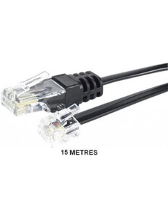 Câble téléphonique RJ11 / RJ45 Noir - 15m