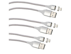 3 câbles USB compatibles Lightning magnétiques 1 m pour chargement et transfert