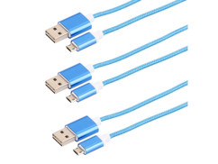 3 câbles USB Micro-USB enfichables des deux cotés - 1 m