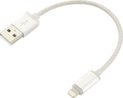 Câble de chargement à LED 15 cm pour iPhone, certifié Apple - Argent