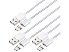 3 câbles USB transfert & chargement 1 m à connecteur magnétique USB-C