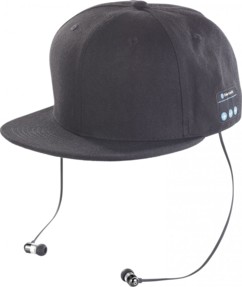 Casquette Snapback avec casque Bluetooth - Noir