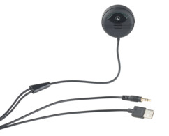 kit main libre sans fil pour voiture avec micro sur grille de ventilation callstel