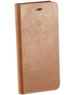 Étui folio en cuir véritable avec range-cartes pour iPhone 6+ / 6S+ - Brun