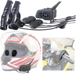 Kit de 2 micros-casques intercom avec bluetooth pour casque de moto