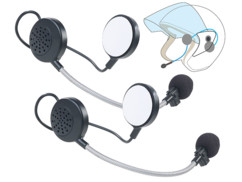 Lot de 2 micro-casques intercom stéréo avec bluetooth pour casque de moto