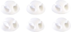 Lot de 6 clips passe-câbles - Blanc