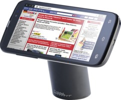 Support adhésif en aluminium pour smartphone - noir