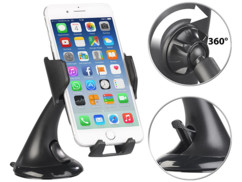 support à ventouse pour smartphone iphone sur pare brise et planche de bord avec chargeur sans contact Qi à induction