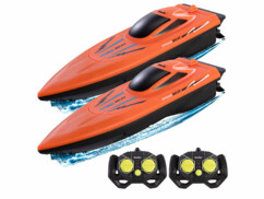 Pack de 2 bateaux télécommandés avec télécommande 2,4 GHz de la marque Simulus