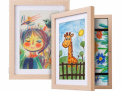 2 cadres photo A4 avec compartiment pour 150 dessins