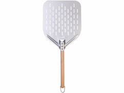 Pelle à pizza perforée 30 cm en aluminium et bois