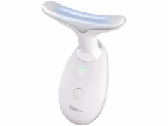Appareil de massage du visage chauffant EMS avec lumière LED bleue vu de face
